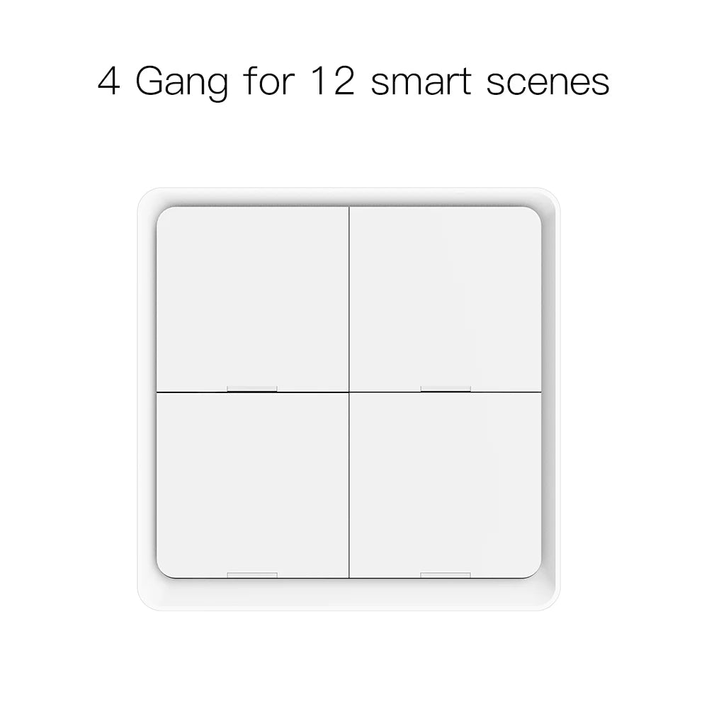 MOES 4-Gang Tuya ZigBee Wireless Scene Switch – Battery-Powered Smart Controller for Tuya Automation