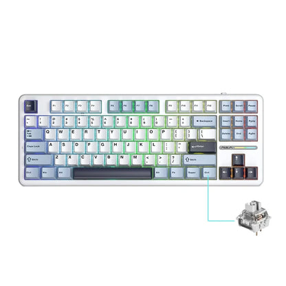 AULA F87 Pro Tri-Mode Mechanical Keyboard – 2.4G/USB/Bluetooth, 87-Key, 5-Layer Silencing, Ideal for Gaming & Typing