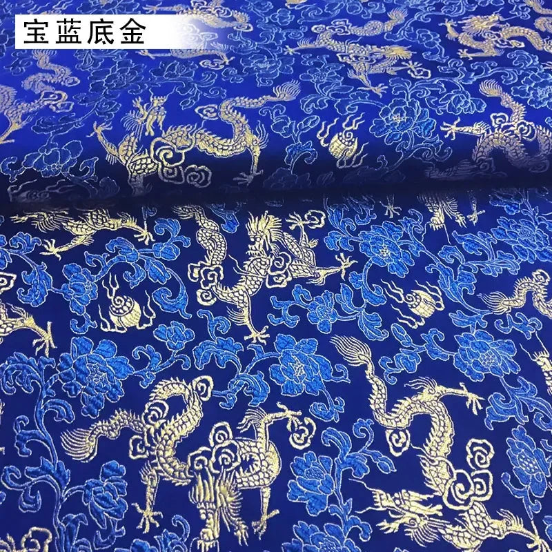 0.5/1/2m Brocade Satin Fabric — Dragon Pattern Material for Sewing, DIY Crafts, Gift Boxes & Patchwork