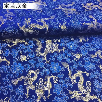 0.5/1/2m Brocade Satin Fabric — Dragon Pattern Material for Sewing, DIY Crafts, Gift Boxes & Patchwork