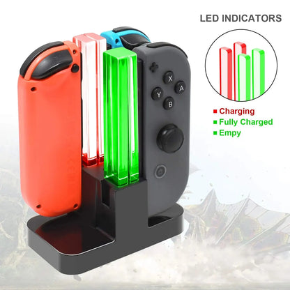 DOBE Charging Dock for Switch Joy-Con & OLED Model Controllers, with Lamppost LED Indication, Model TNS-875