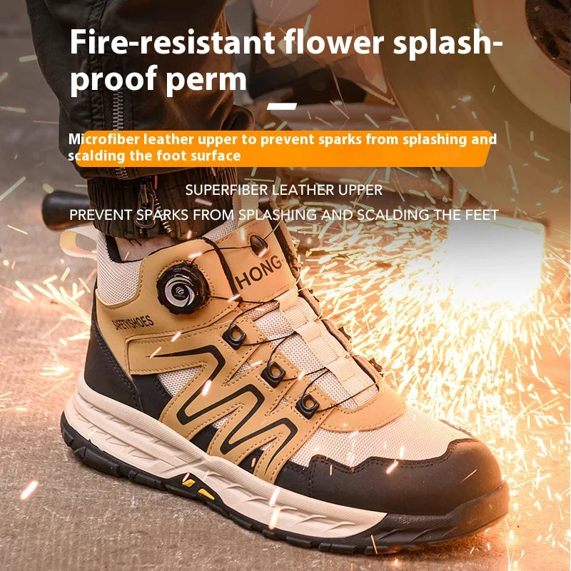 Men’s Safety Work Boots – Indestructible Steel Toe Sneakers, Anti-Smash & Anti-Puncture Tactical Shoes