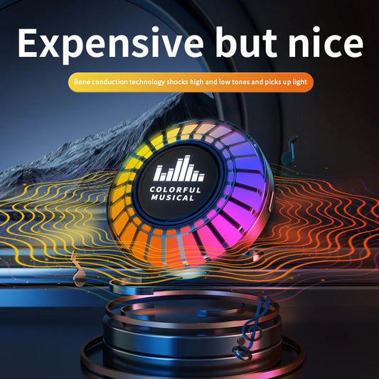 Bluetooth Bone Conduction Sound Speaker with 24-Color Rhythm Light | Portable Mini Speaker for Indoor & Outdoor Use | Adsorbs to Any Flat Surface