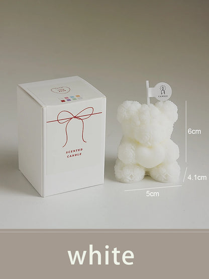 Valentine's Day Scented Candle with Roses & Bears - Perfect for Home Decor & Gift Givin