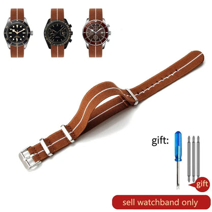 60's French Army Nylon Watch Strap - Woven Military Watch Band for Rolex, Seiko, Tudor & Omega