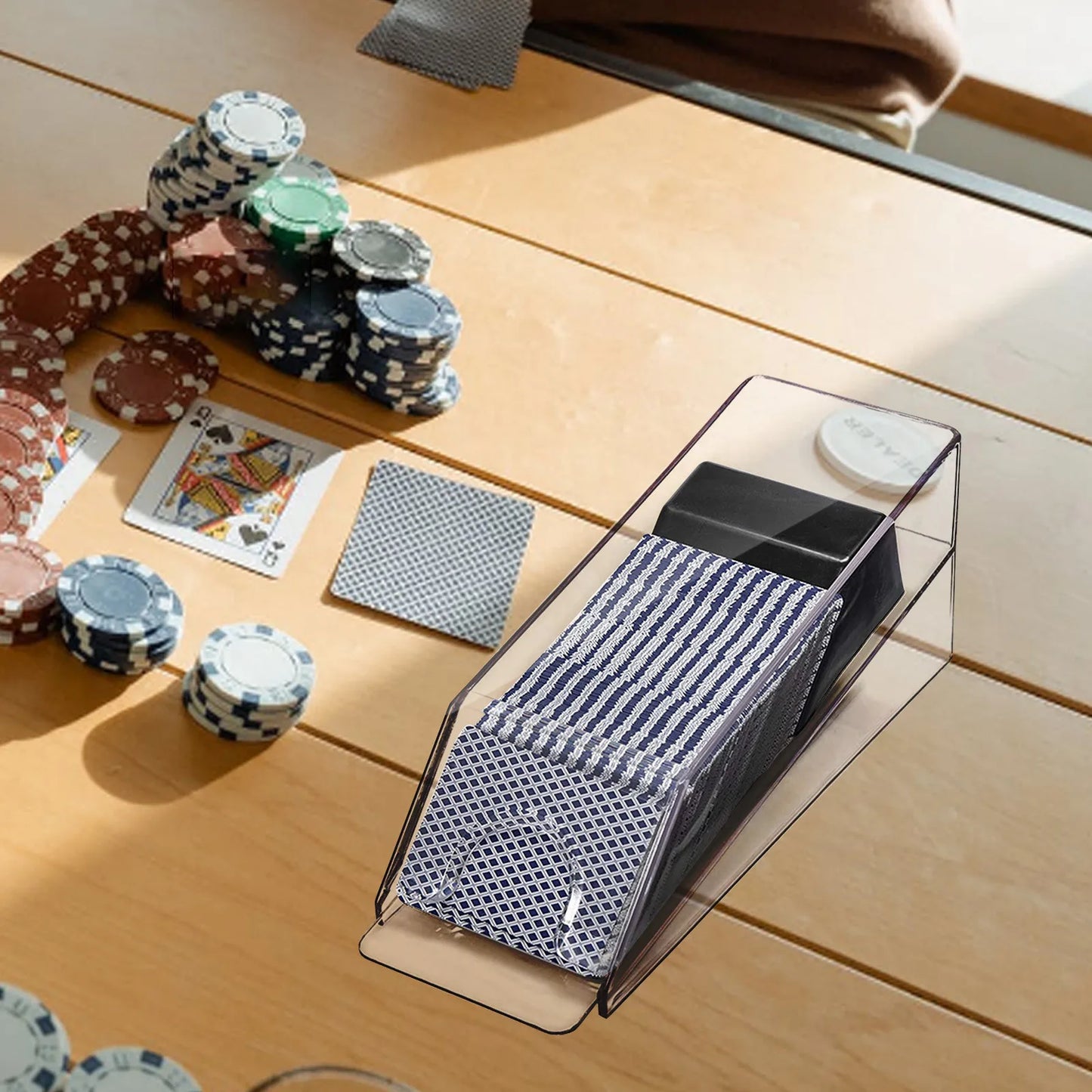 Deluxe 4-Deck Poker Shoe – Playing Card Dealing Game Accessory for Casino, Home & Garden Decor