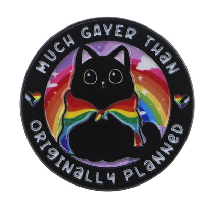 Cute Black Cat Enamel Pin – Animal Brooch Lapel Pin for Backpack, Clothing, Witch Jewelry & Halloween Gifts