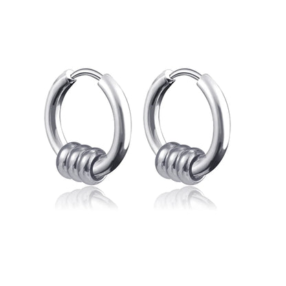 Long Hanging Cross & Leaf Hoop Earrings – Vintage Stainless Steel Hip Hop Unisex Jewelry Accessories