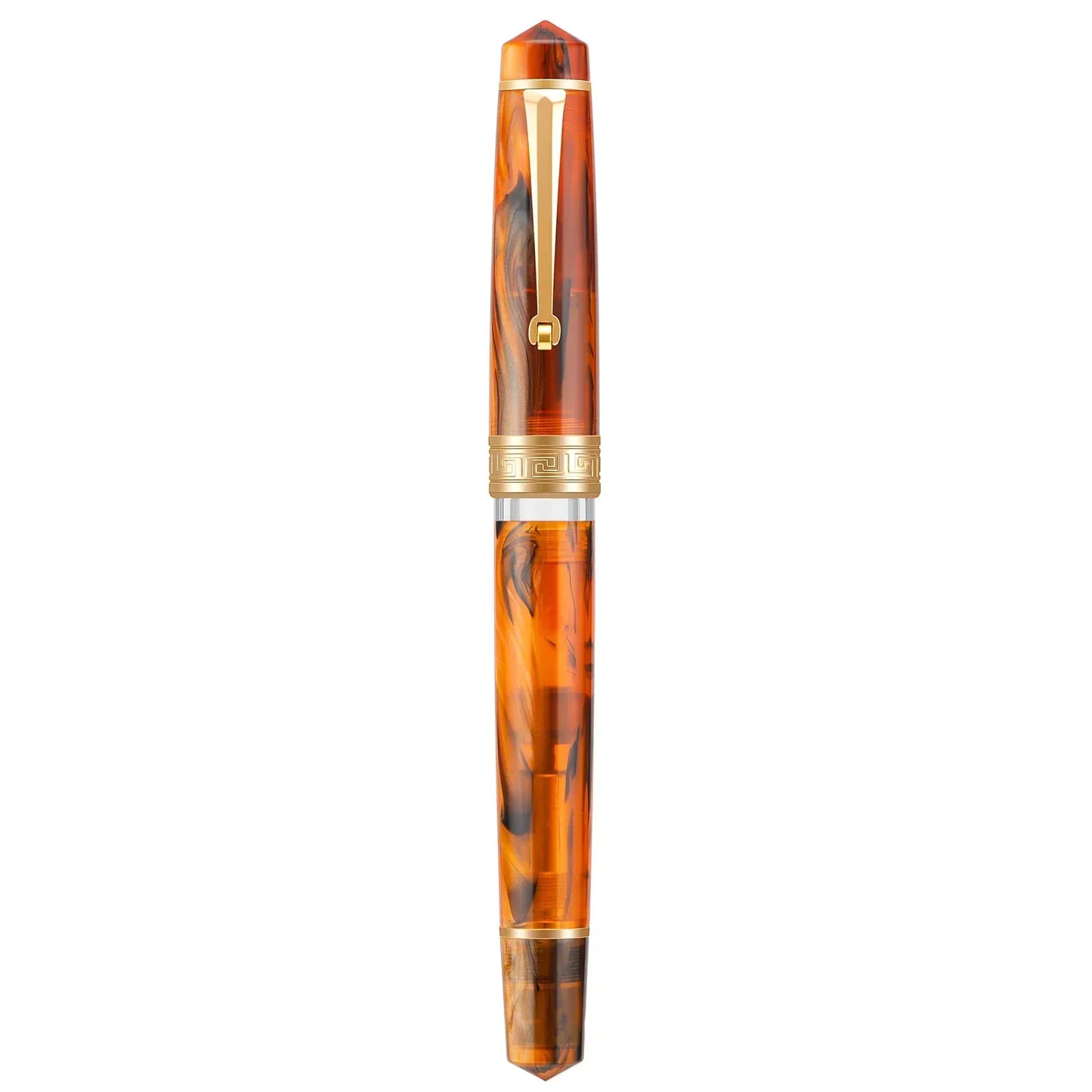 Asvine P20 Piston Filling Fountain Pen – Acrylic with Beautiful Patterns, EF/F/M Nib, Golden Clip, Smooth Writing Office Gift Pen