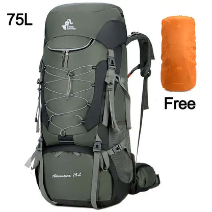 75L Camping & Hiking Backpack with Rain Cover - Outdoor Travel, Trekking & Climbing Rucksack for Men