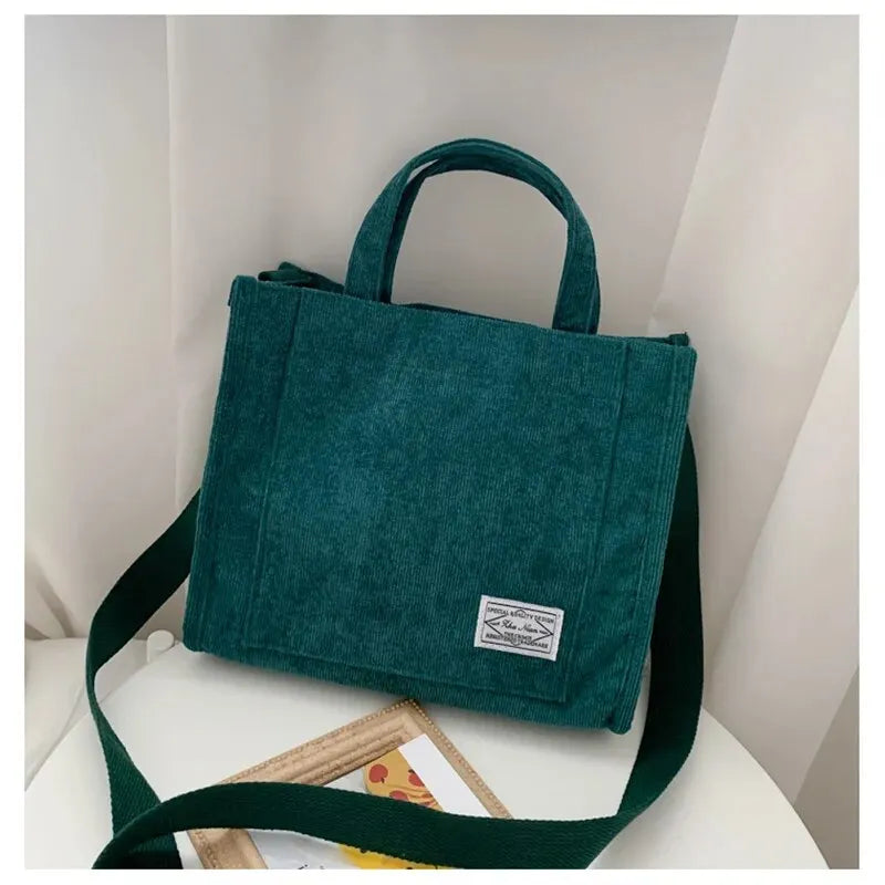 Rilibegan Shoulder Bag for Women - New Style Simple Corduroy, Large Capacity, Small Square Handbag, Trendy and Portable