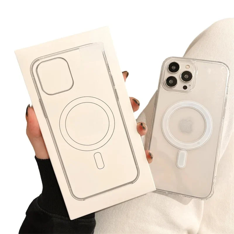 Transparent Magnetic MagSafe Case - Shockproof Original Style Cover for iPhone 17 Air 16 15 14 13 12 11 Pro Max
