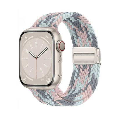 Nylon Braided Watch Band for Apple Watch – Compatible with Series SE, 3–10 & Ultra (38–49mm Adjustable Sport Strap)
