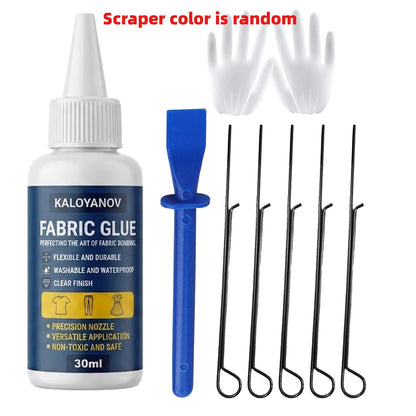 100ml Fabric Glue Set - Clear Waterproof Washable Adhesive for No-Sew Clothing and DIY Repairs