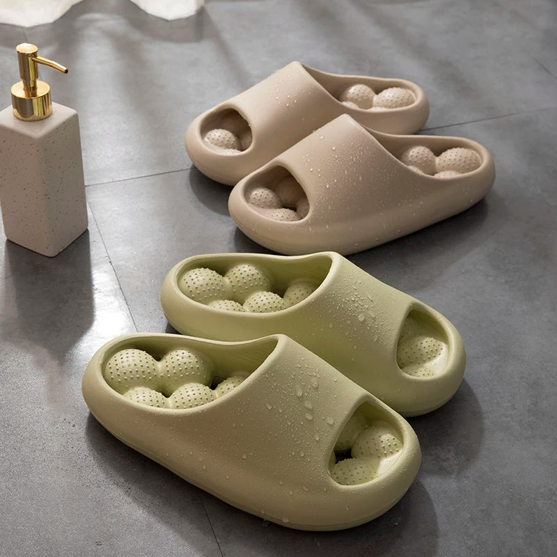 TZLDN Ergonomic EVA Bathroom Slippers - Unisex Waterproof Massage Slides with Breathable Comfort