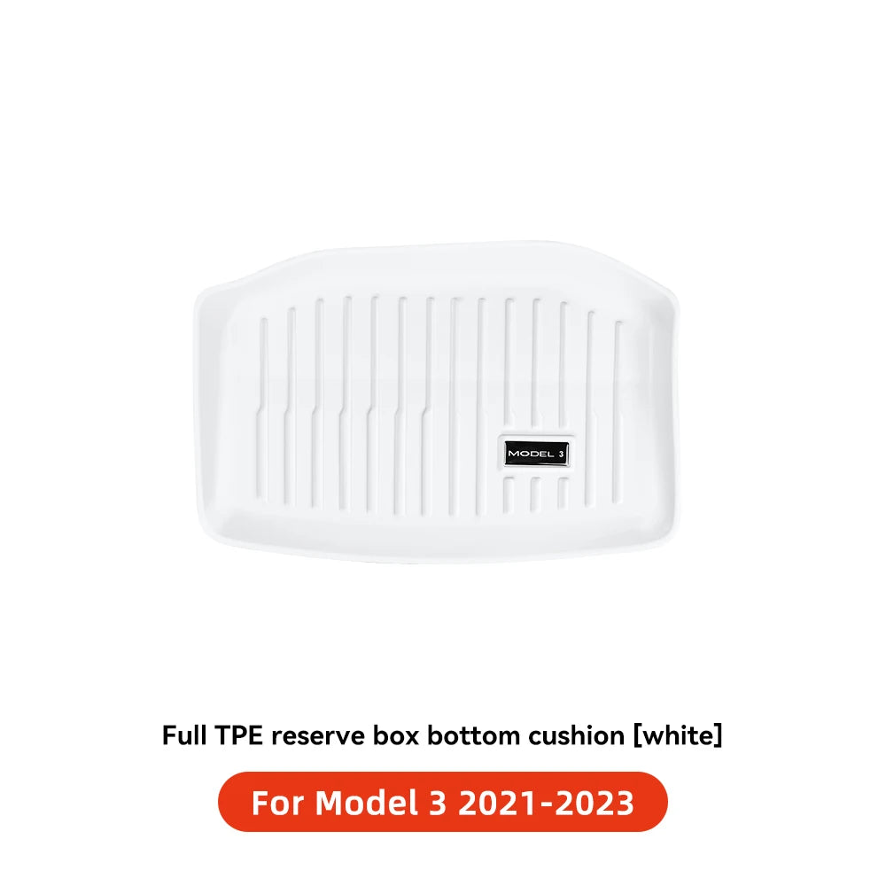 YZ TPE White Foot Pad — Fully-Surrounded Floor Liner for Tesla Model 3 & Model Y (2021–2025) | Waterproof, Non-Slip