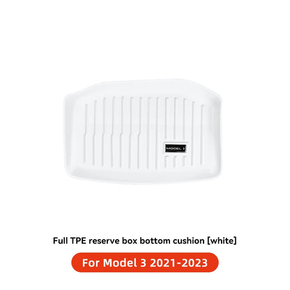 YZ TPE White Foot Pad — Fully-Surrounded Floor Liner for Tesla Model 3 & Model Y (2021–2025) | Waterproof, Non-Slip