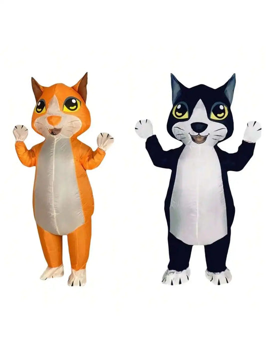 Auto-Inflatable Cat Costume – Waterproof Lightweight Full-Body Jumpsuit for Adults & Kids Cosplay with Detachable Fan