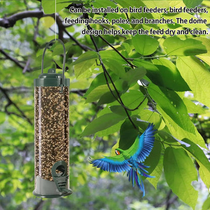 Hanging Bird Seed Feeder - PVC Tube Wild Bird Feeder for Garden, Paddock & Outdoor Pet Supplies