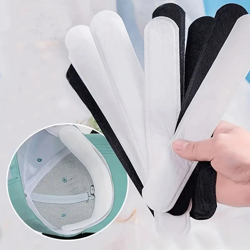 50-10PCS Hat Sweat Absorber Stickers – Summer Cap Liner Bands, Adhesive Sweatband Strips for Visor Hats