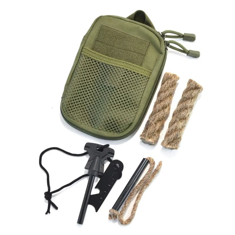 Portable Magnesium Fire Starter Stick – Flint Lighter with Wooden Handle for Outdoor Survival & Camping