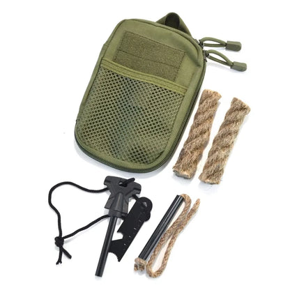 Portable Magnesium Fire Starter Stick – Flint Lighter with Wooden Handle for Outdoor Survival & Camping