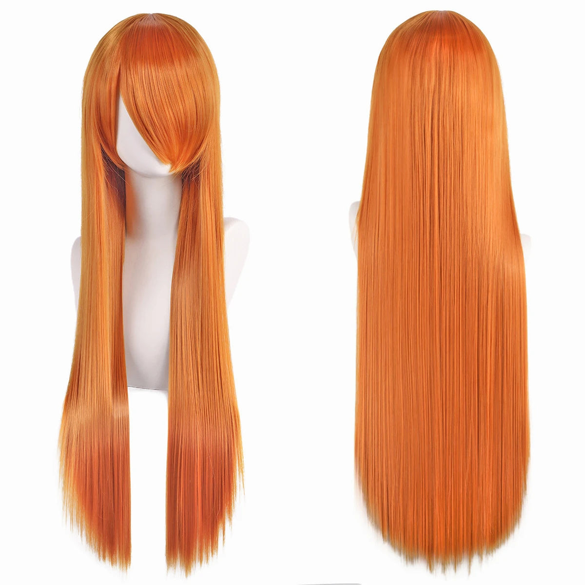 80cm Long Cosplay Wig - Synthetic Straight Hair with Bangs for Lolita Anime Costume Party Styling