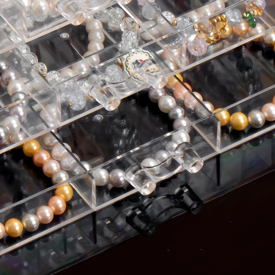 DIY Jewelry Storage Case – 30-Grid Large Earring & Bracelet Organizer with 5 Stackable Drawers