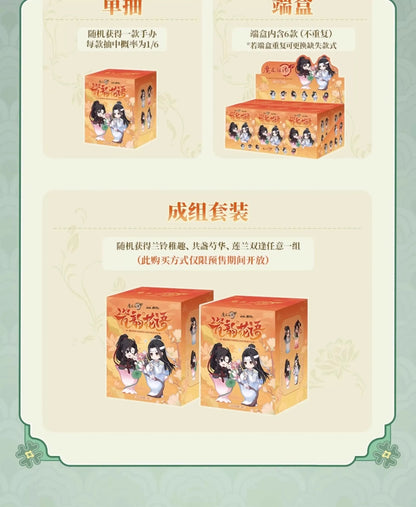 Mo Daozu Stone Porcelain Flower Rhyme Blind Box – Cute Anime Character Collectible Toy Gift for Wei Wuxian & Lan Fans
