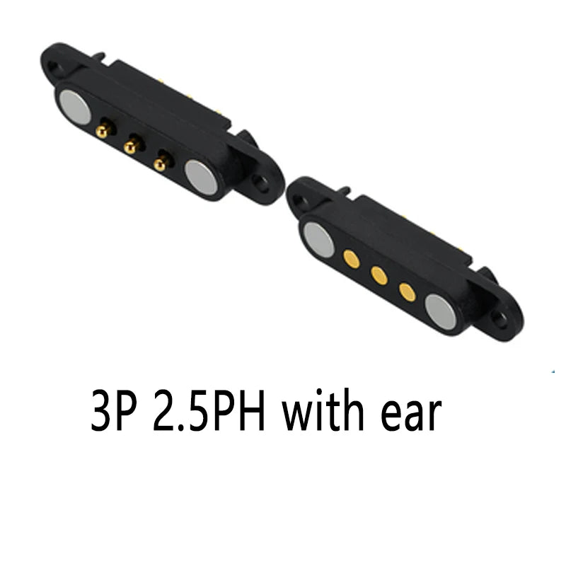 2A 2-Pin DC Magnetic Pogo Pin Connector - 2–5 Pin Spring-Loaded Male/Female Power Socket, 2.54/2.8mm Pitch