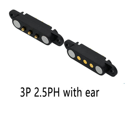 2A 2-Pin DC Magnetic Pogo Pin Connector - 2–5 Pin Spring-Loaded Male/Female Power Socket, 2.54/2.8mm Pitch