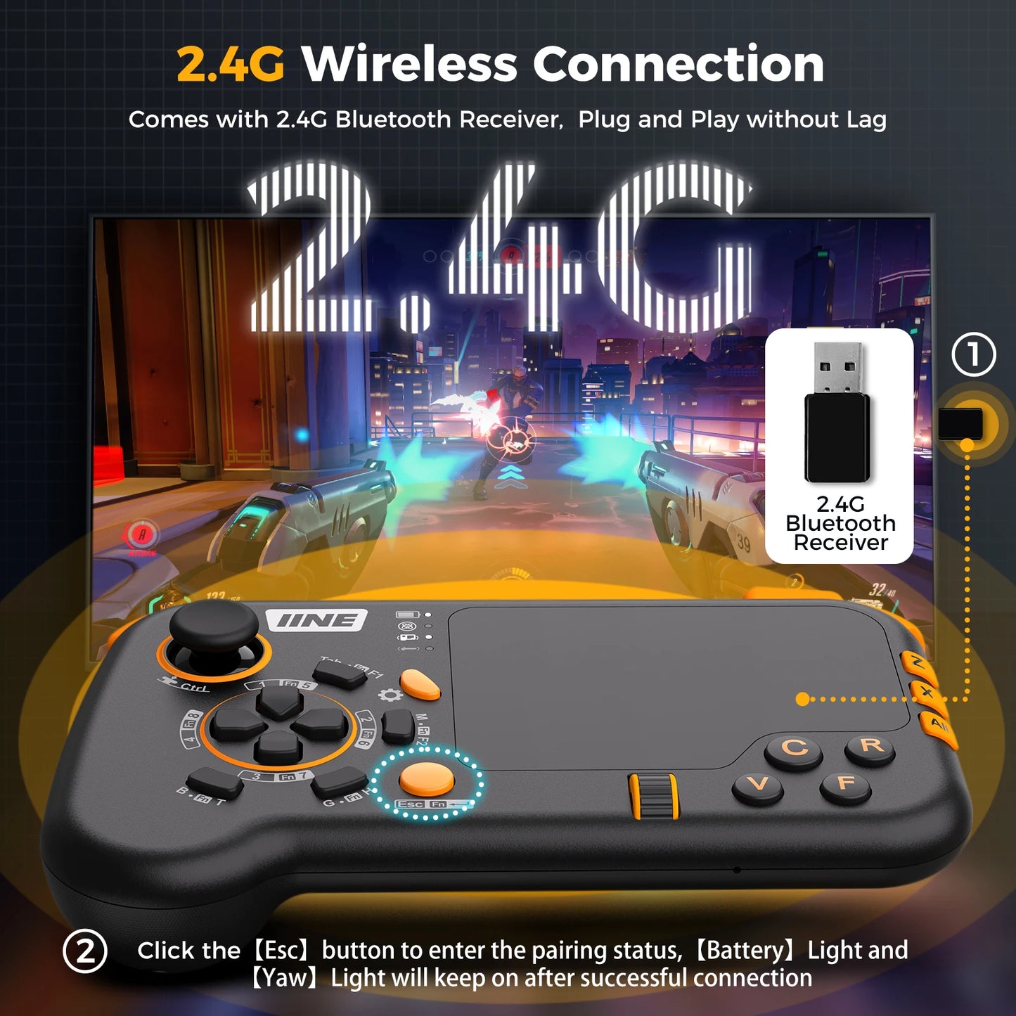 IINE Ungrade Wireless Mouse & Keyboard Combo — Touchpad Controller Set for PC