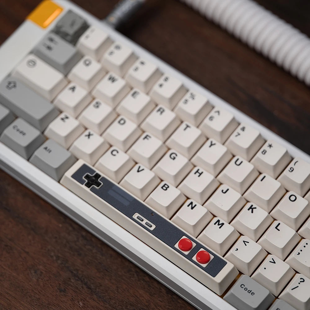 Retro Gamepad Keycap 6.25u Spacebar – Artisan ABS Keycap for MX Switches, Black & White for Mechanical Gaming Keyboards
