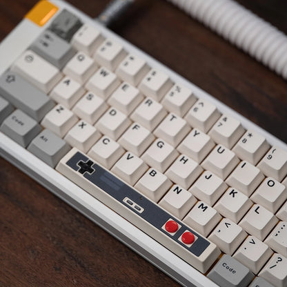 Retro Gamepad Keycap 6.25u Spacebar – Artisan ABS Keycap for MX Switches, Black & White for Mechanical Gaming Keyboards