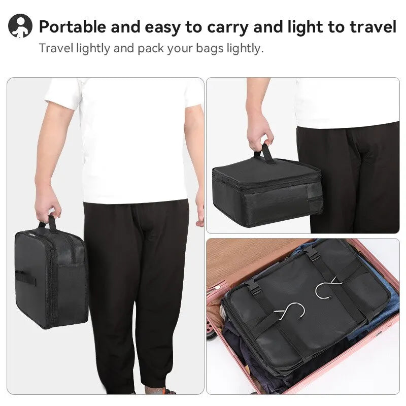 Travel Organizer Hanging Packing Cubes – Housewares Luggage Storage with Shelves and Laundry Compartments for Essentials