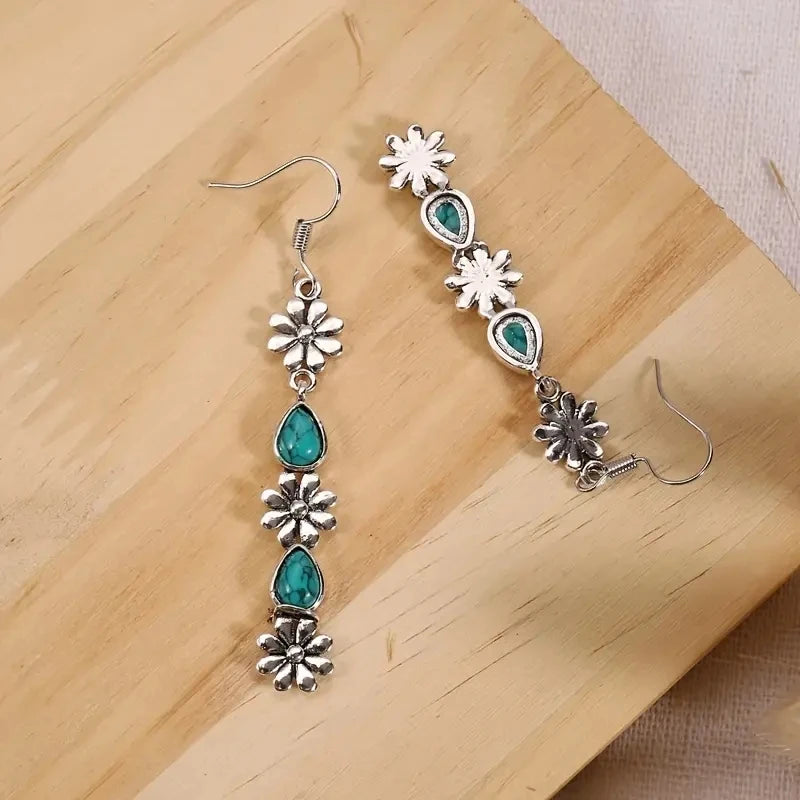 Chrysanthemum Pendant Earrings - Colorful Retro Long Drop Jewelry Gifts for Women and Girls