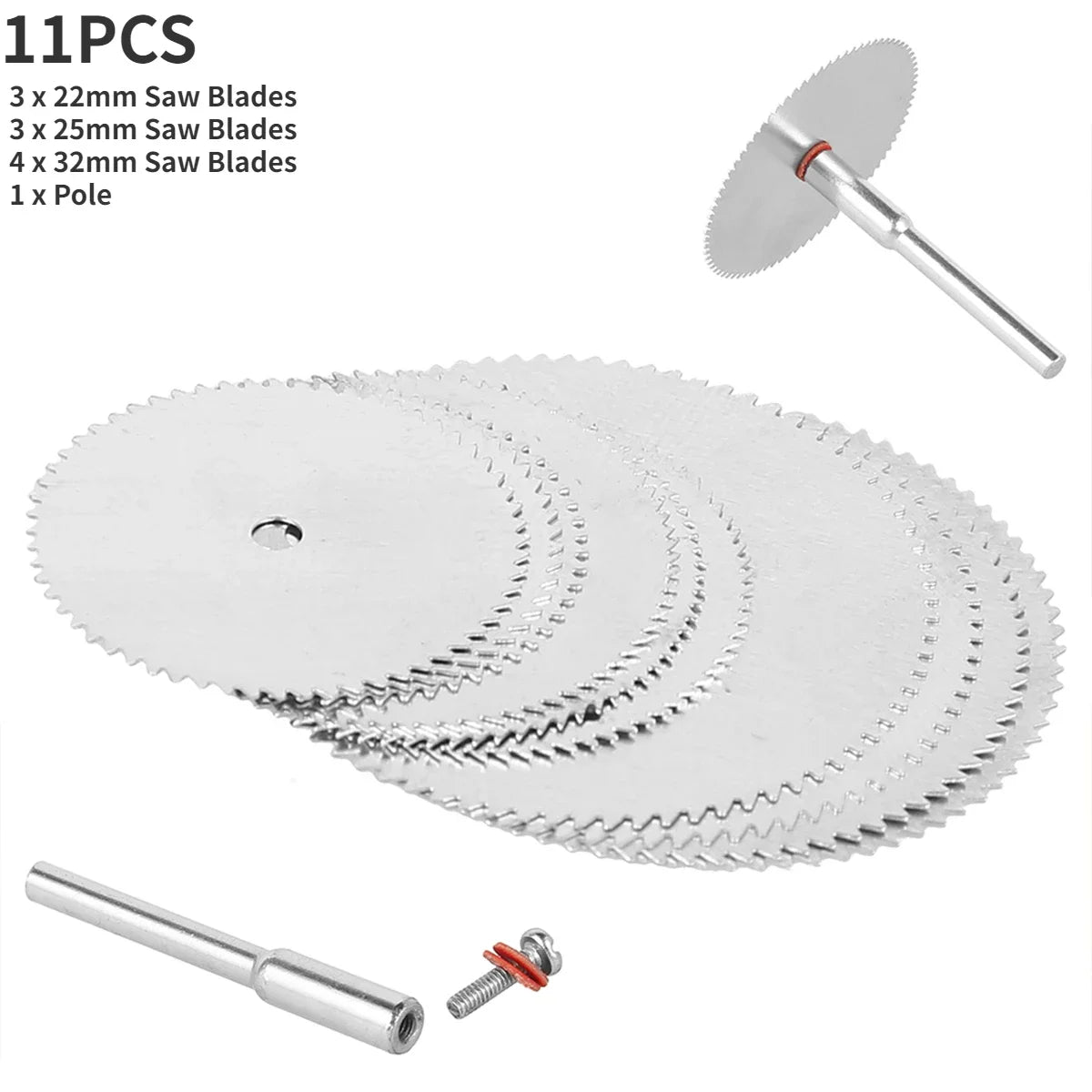 6-32Pcs Mini Circular Saw Blade Set - Sanding Grinding Cutting Discs for Dremel Rotary Tools & Metal Projects