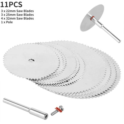 6-32Pcs Mini Circular Saw Blade Set - Sanding Grinding Cutting Discs for Dremel Rotary Tools & Metal Projects