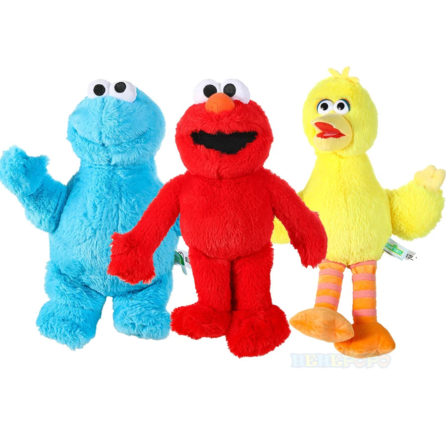 Cute Sesame Street Plush Toys - Elmo, Cookie Monster, Big Bird & Kermit Stuffed Dolls