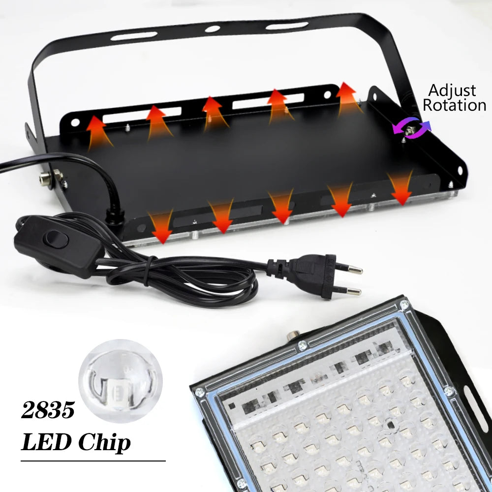 395nm-400nm LED UV Floodlight — 50W/100W 220V Waterproof Ultraviolet Stage Blacklight for Disco & Party