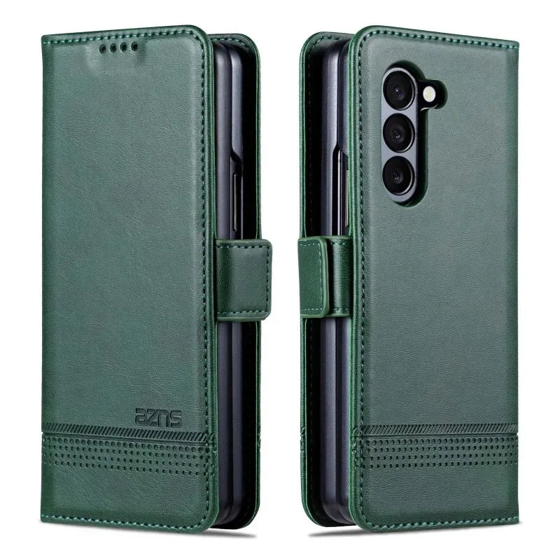 Phone Case for Samsung Galaxy Z Fold 6/5/4/3 — Fold6/5/4/3 5G Leather Wallet Card Holder Kickstand Shockproof Cover