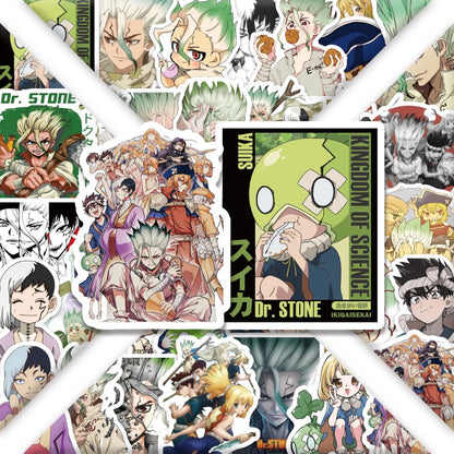 54-Piece Dr. STONE Anime Sticker Set - Senku Ishigami Graffiti Decals for Scrapbooks, Phone Cases & DIY Crafts