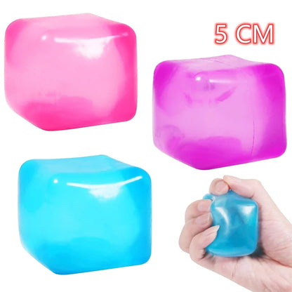 High-Density Gel Ice Cube Stress Ball – Square Squishy Sensory Toy for Anxiety Relief & Decompression Squeeze Toy