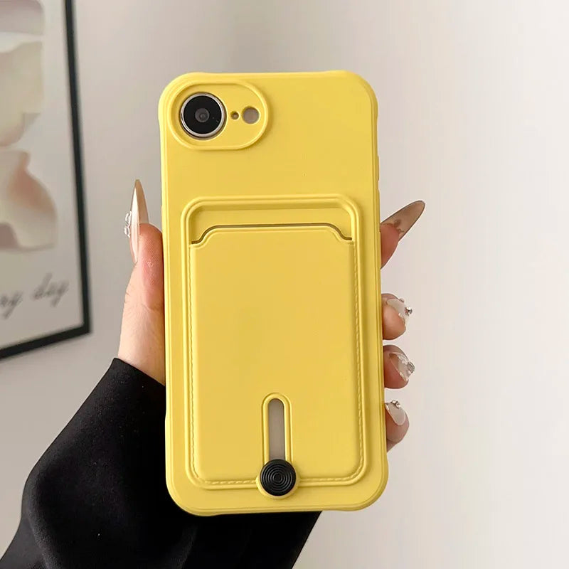 Fashion Wallet Card Holder Phone Case for iPhone 11–17 Series (Pro Max/Plus/Mini) – Soft TPU Shockproof Protective Back Cover with Card Slot