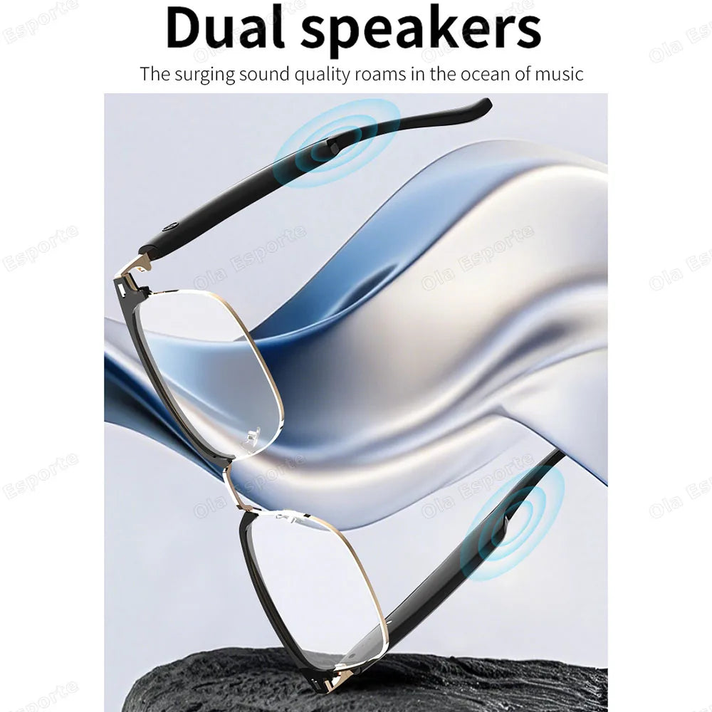Ola Esporte Bluetooth Smart Glasses – AI Voice, Automatic Adjustment, Waterproof Anti-Blue Light Eyewear with Music & Call