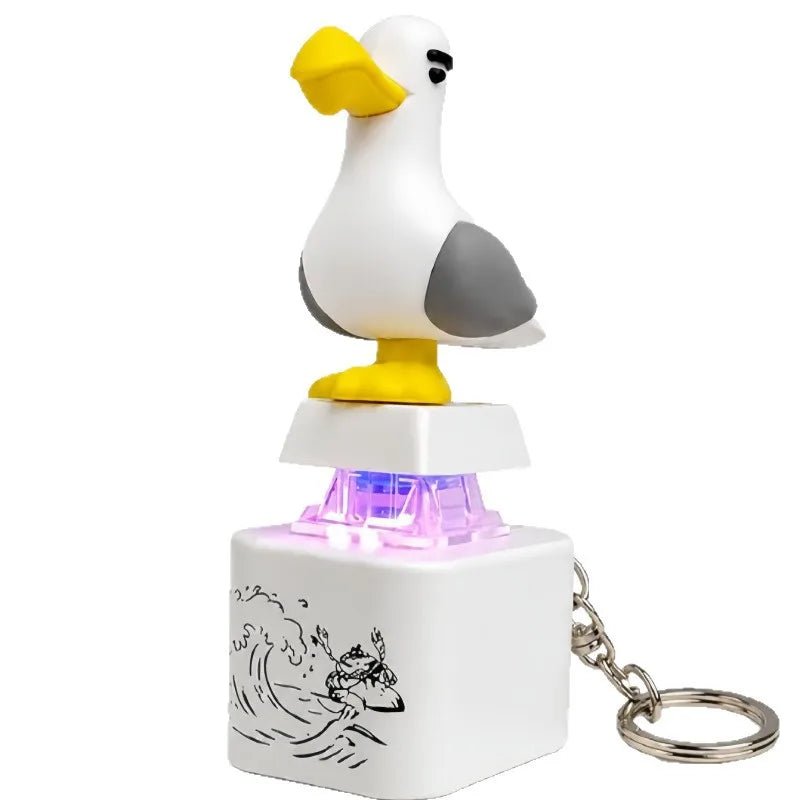 C Siu Croaking Keychain - Rechargeable Sound Button with Colorful Lights Sensory Anxiety Relief Toy
