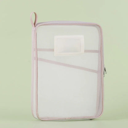 A4 Double Layer Mesh Zipper Storage Bag – Large Capacity Stationery Organizer Folder for School and Office Supplies
