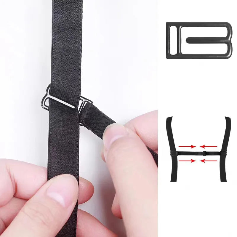 6-Piece Adjustable Bra Strap Clips - Elastic Non-Slip Strap Holders for Concealed Straps and Cleavage Control