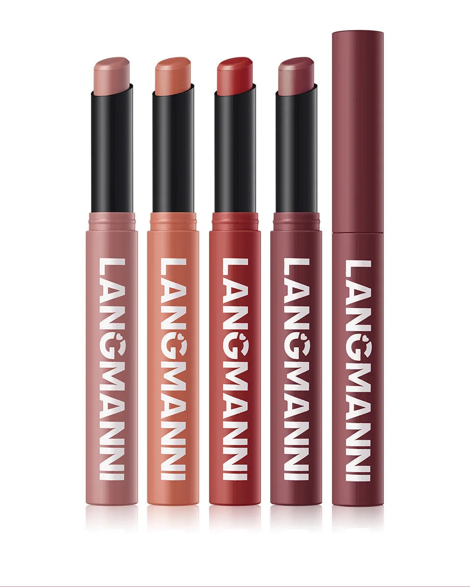12-Color Matte Lipstick Pencil – Waterproof, Long-Lasting Non-Stick Lip Stain Tint Nude Makeup Pen