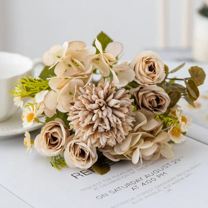 7-Piece Chamomile Faux Flower Arrangement — Flowerpot Ornament & Wedding Accessory